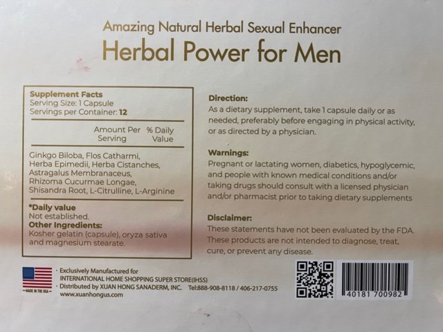 XSecret Herbal Sexuxal Enhancer Info