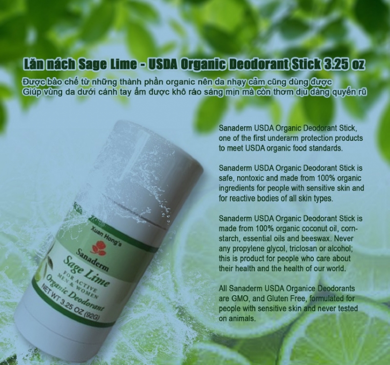 Organic Deodorant - Sage Lime